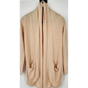 Wilfred Aritzia Flaubert Silk Cashmere‎ Open Front Cardigan Size Small Peach EUC